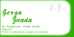 gergo zvada business card